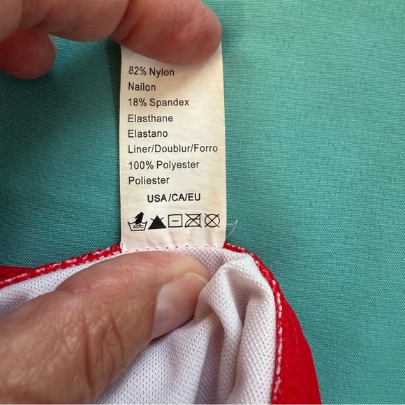 Coco ship Red pom Pom Bikini Set size 4 with mesh woman’s - Picture 6 of 11